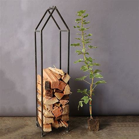 Metal House Shaped Fire Wood Holder with Handle